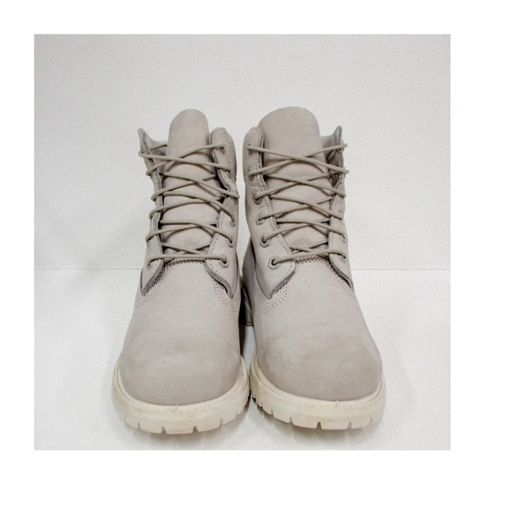 Women's Timberland Size 7.5 Gray 6 Inch Premium Leather Boots GUC - Picture 14 of 15